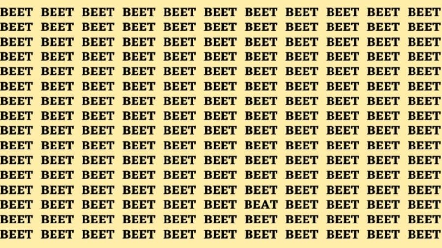 Brain Teaser: If you have Hawk Eyes find the word Beat among Beet In 15 secs
