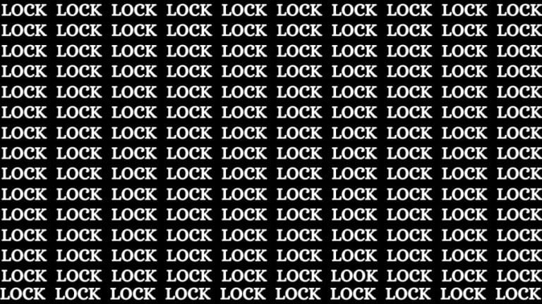 Brain Teaser: If you have Hawk Eyes Find the word Look among Lock in 15 Secs