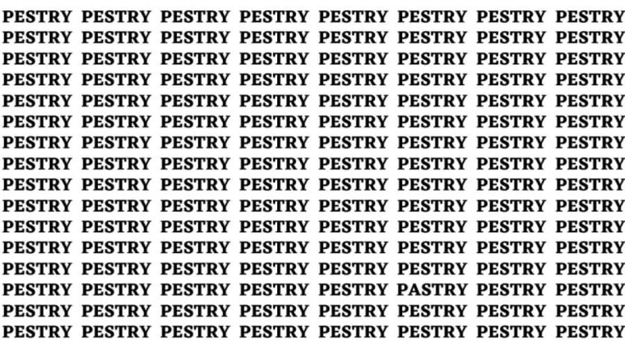Brain Teaser: If you have Eagle Eyes Find the Word Pastry in 13 Secs