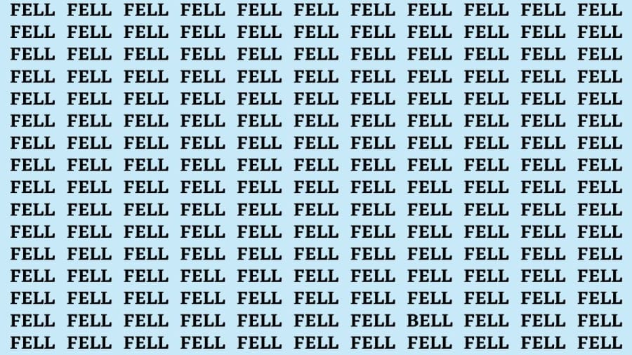 Optical Illusion Eye Test: If you have Hawk Eyes find the word Bell among Fell in 12 Secs