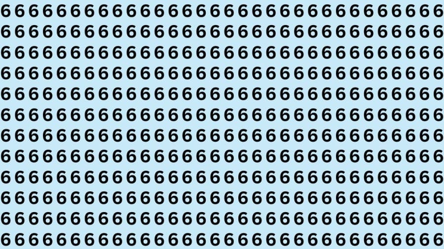 Optical Illusion Brain Test: If You Have Eagle Eyes Find 5 among the 6s within 25 Seconds?