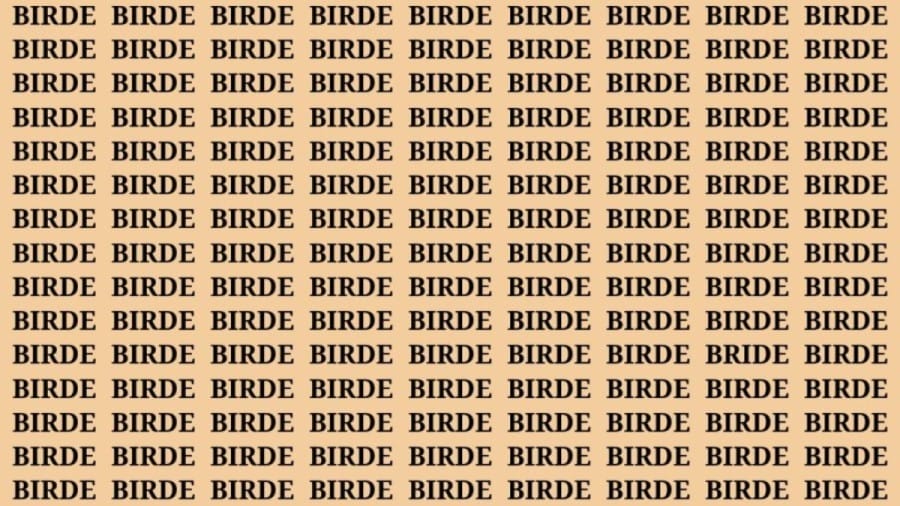 Brain Teaser: If You Have Eagle Eyes Find the Word Bride in 15 Secs