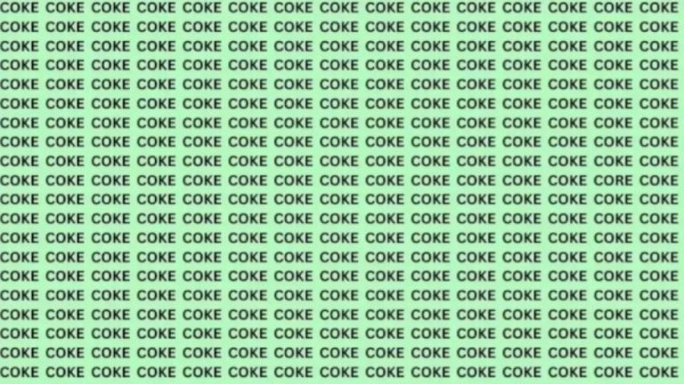 Optical Illusion: If You Have Hawk Eyes Find The Word Core Among Coke In 15 Secs