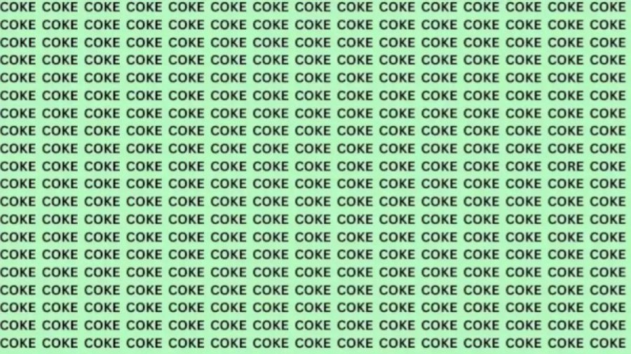 Optical Illusion: If You Have Hawk Eyes Find The Word Core Among Coke In 15 Secs