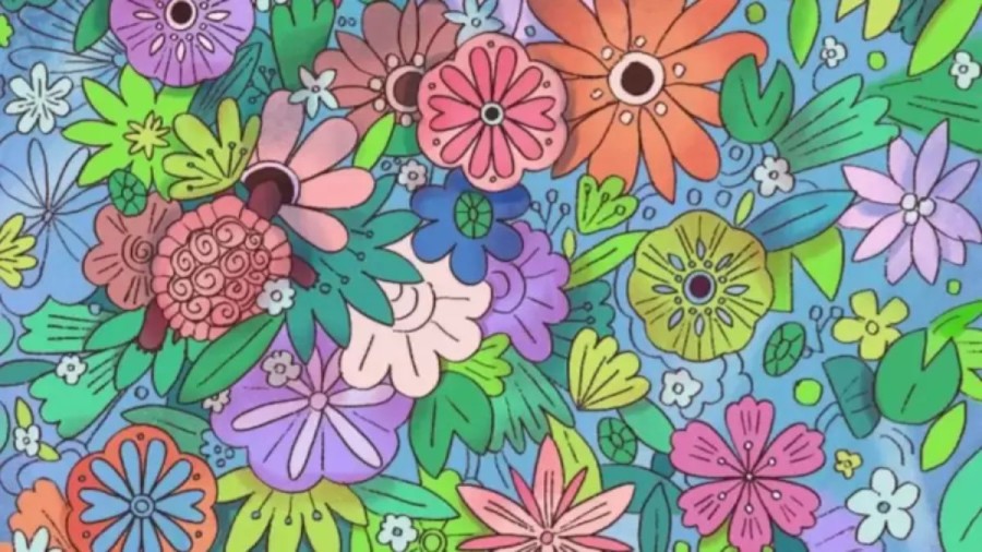 Can You Spot The Hidden Tortoise In This Floral Illusion Within 24 Seconds? Explanation And Solution To The Hidden Tortoise Optical Illusion
