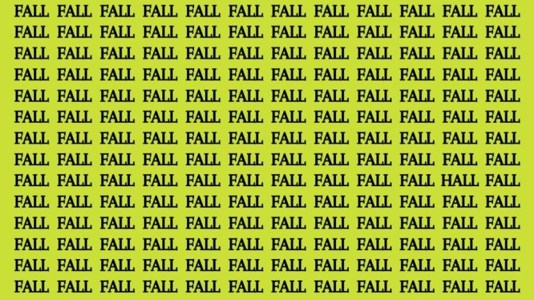 Brain Test: If You Have Eagle Eyes Find The Word Hall In 15 Secs