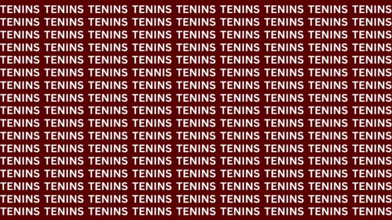 Brain Teaser: If You Have Sharp Eyes Find The Word Tennis In 20 Secs