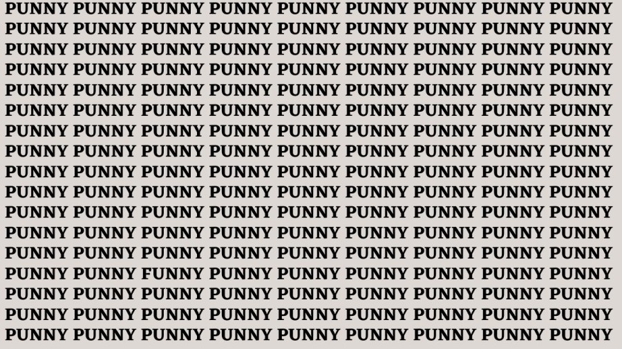 Brain Teaser: Can You Find FUNNY Among PUNNY in 15 Secs?