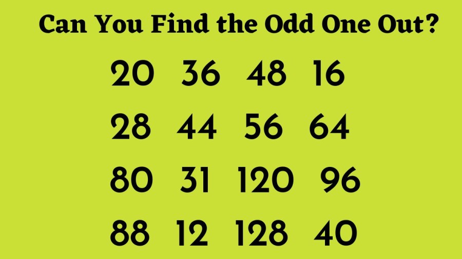 Brain Teaser: Can You Find the Odd One Out?