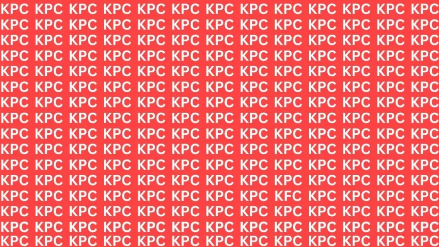 Brain Teaser Eye Test: Find the word KFC among KPC in 20 Secs