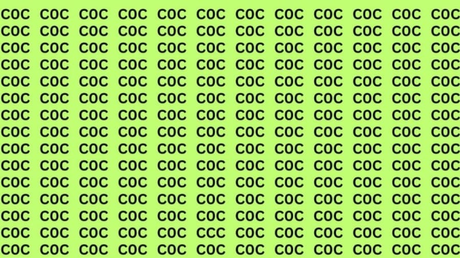 Brain Teaser Eye Test : If you have Sharp Eyes find the CCC among C0C in 10 seconds?