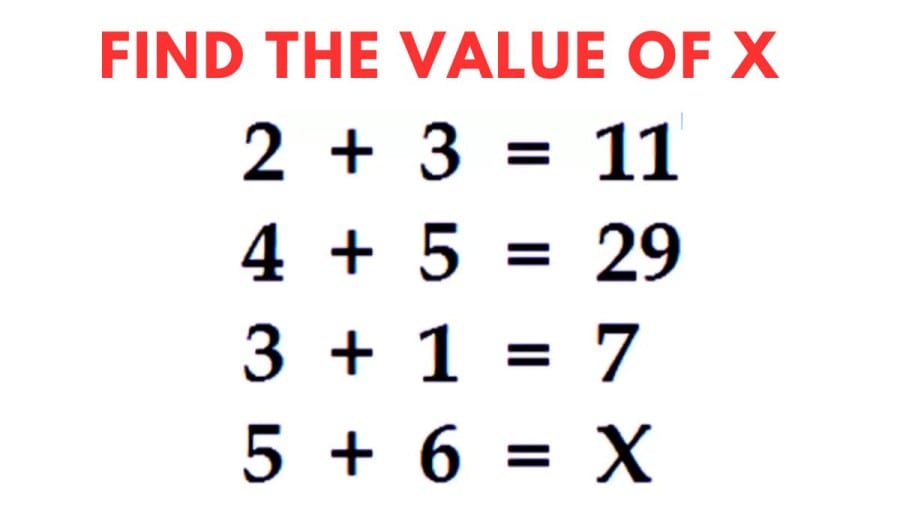 Brain Teaser Genius IQ Test: Find the value of X