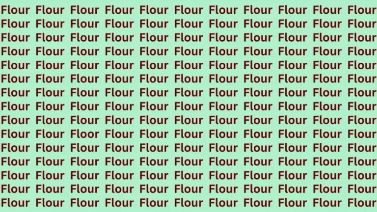 Brain Teaser - If You Have Eagle Eyes Find Floor Among Flour In 13 Secs