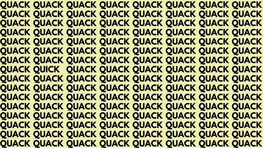 Brain Teaser: If You Have Eagle Eyes Find Quick Among Quack In 18 Secs