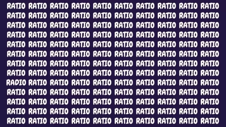 Brain Teaser: If You Have Sharp Vision Find Radio Among Ratio In 15 Secs