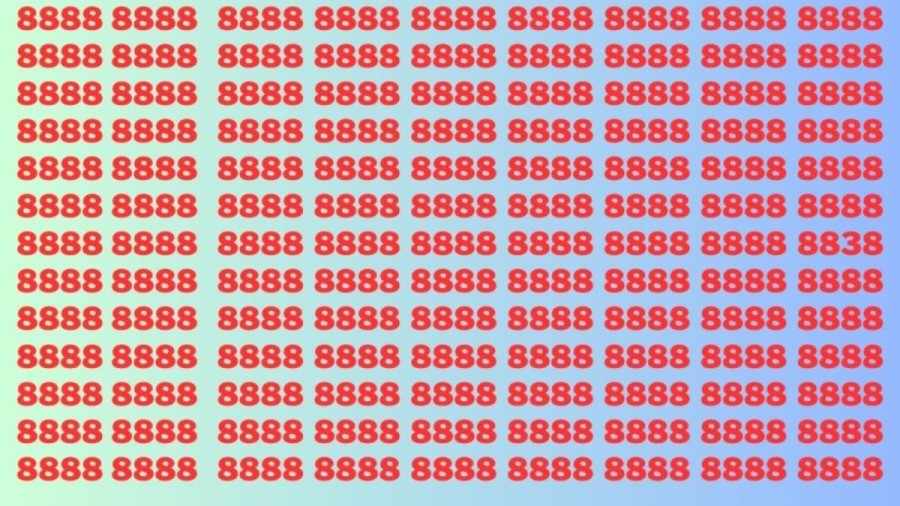 Brain Teaser: If you have Eagle Eyes Find 8838 among 8888 in 20 Seconds