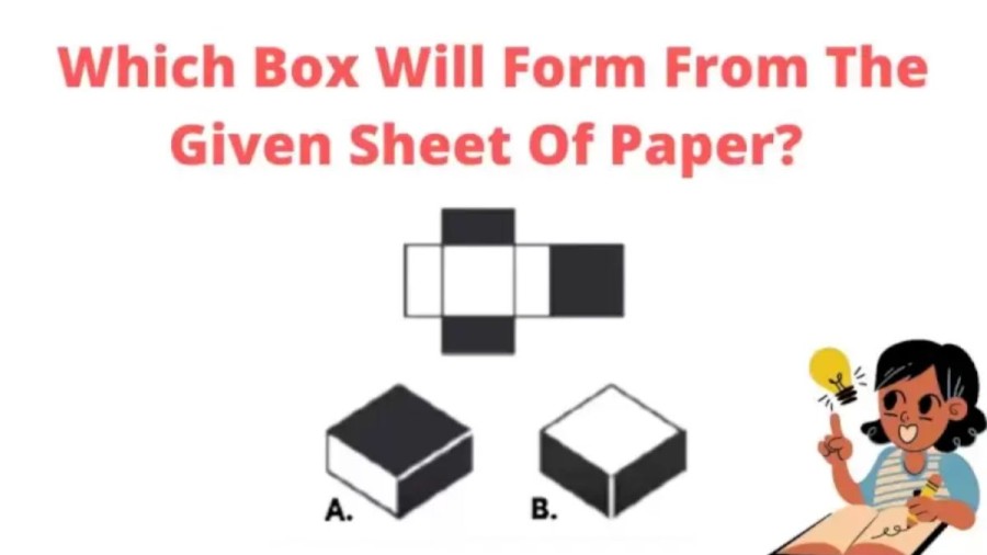 Brain Teaser Logic Test - From The Given Sheet Of Paper Which Box Will Form?
