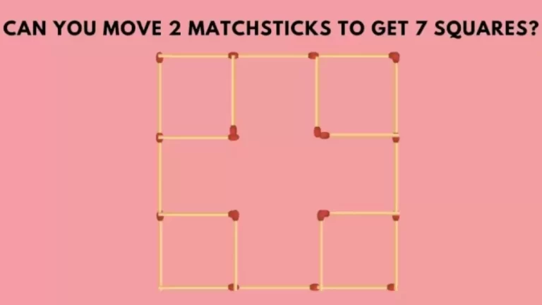 Brain Teaser Matchstick Puzzle - Can You Solve This Matchstick Frame Puzzle In 20 Secs?