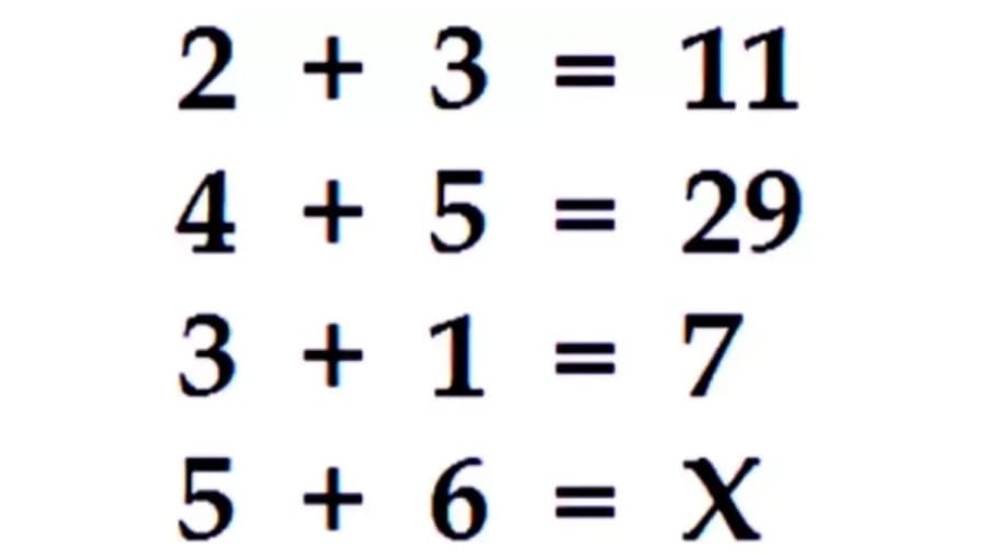 Brain Teaser Math IQ Test: Find The Value Of X Based On The Clues