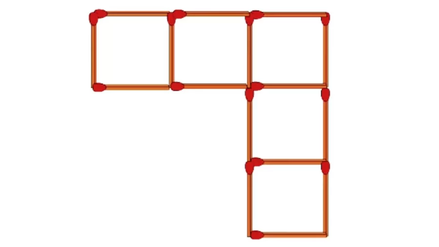 Brain Teaser: Move 2 Sticks To Get 4 Squares