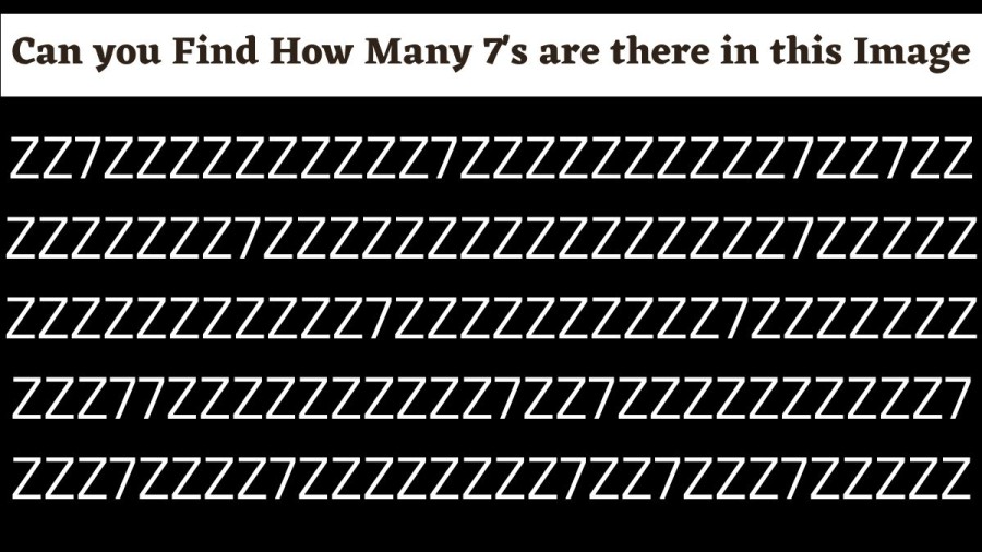 Brain Teaser Picture Puzzle: Can you Find How Many 7s are there in this Picture?