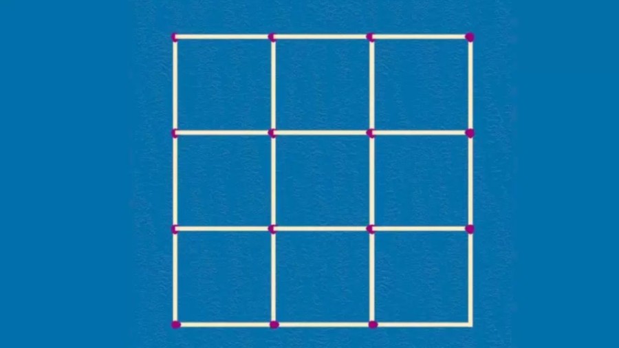 Brain Teaser: Remove 4 Matchsticks To Get 5 Squares