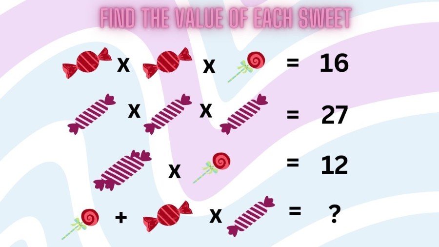 Brain Teaser: Solve and Find the Value of Each Sweet
