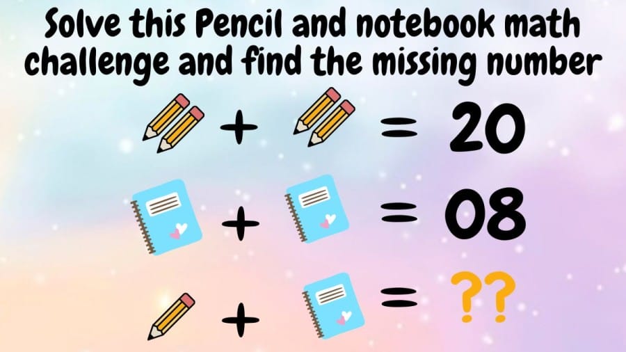 Brain Teaser: Solve this Pencil and notebook math challenge and find the missing number