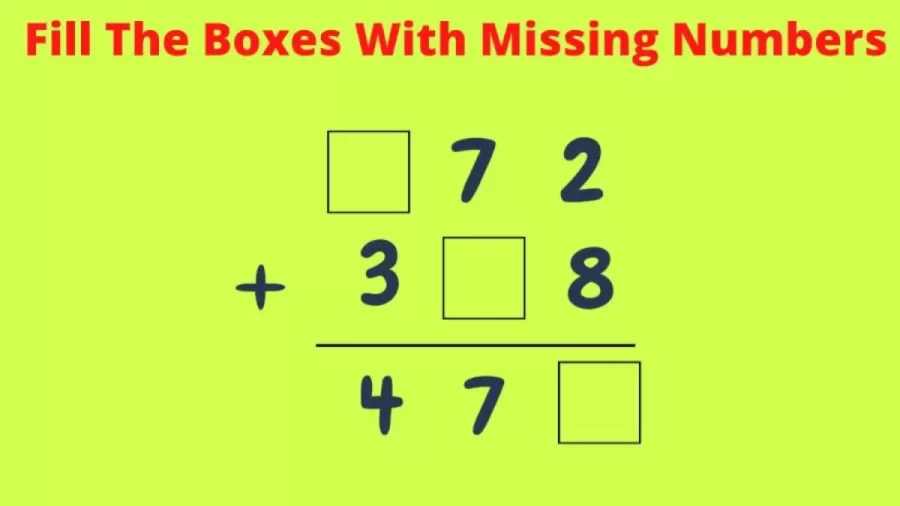 Brain Teaser Super Fun Maths Puzzle: Fill The Boxes With Missing Number