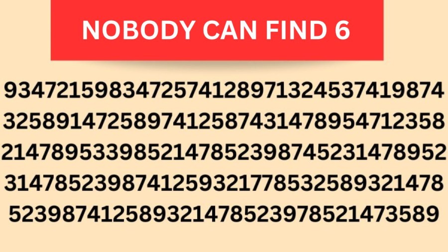 Brain Test: Can you Find the Number 6 in this Image within 10 Seconds