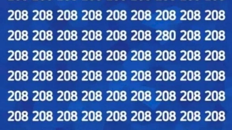 Brain Test: Can you find the Number 280 among 208 in 12 seconds?