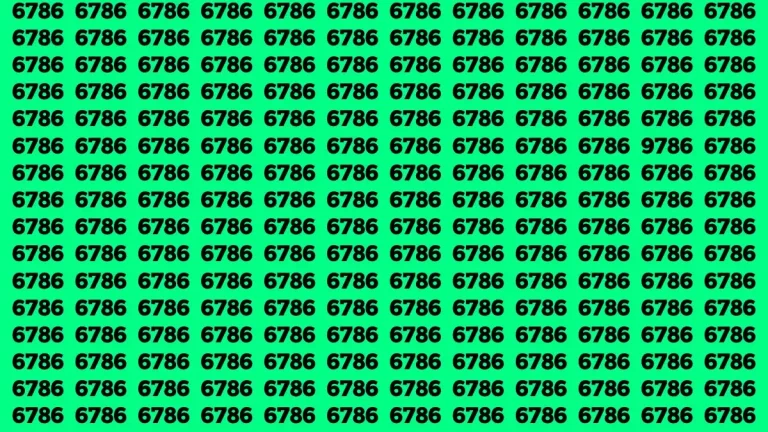 Observation Brain Challenge: If You Have Eagle Eyes Find the Number 9786 among 6786 in 10 Secs