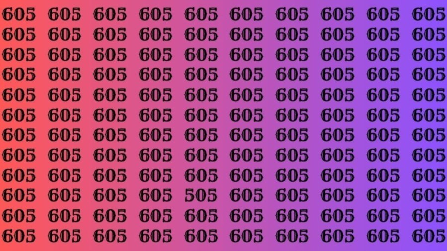 Observation Skill Test: If you have Sharp Eyes find the Number 605 among 505 in 10 Secs