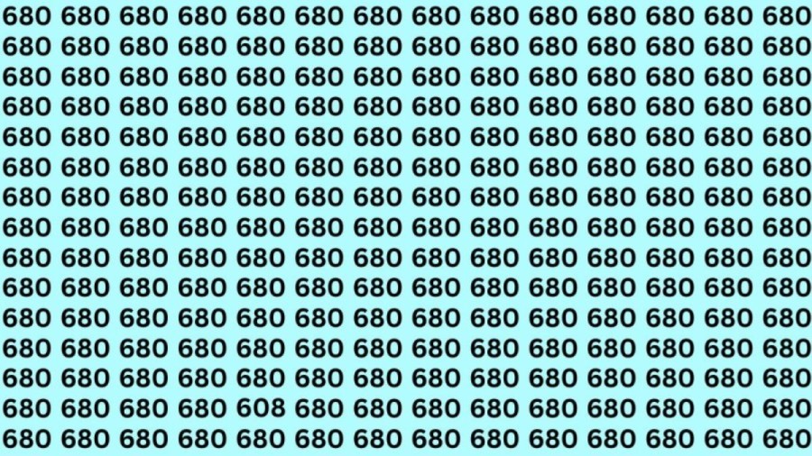 Observation Skills Test: Can You Find the Number 608 Among 680 in 20 Seconds?