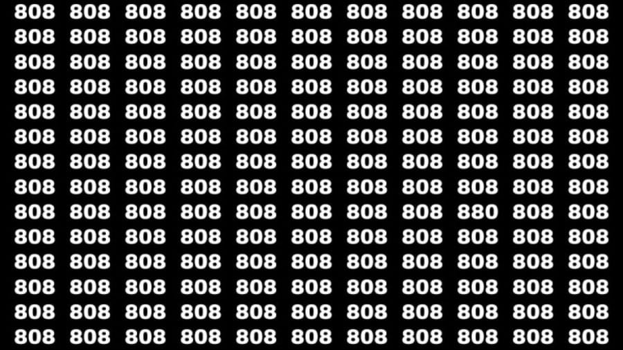 Observation Skills Test: Can you find the Number 880 among 808 in 10 Seconds?