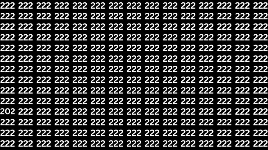 Observation Skills Test : Can you find the number 202 among 222 in 10 seconds?