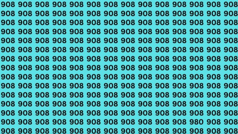 Observation Skills Test: Can you find the number 980 among 908 in 15 seconds?