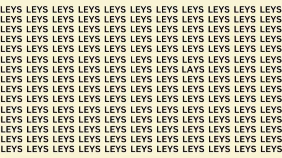 Optical Illusion: Can You Find The Word Lays in 15 Secs?