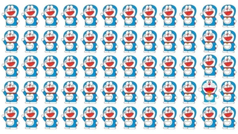 Optical Illusion Challenge: If you are a Cartoon Lover find the Odd Doraemon in this picture within 12 secs