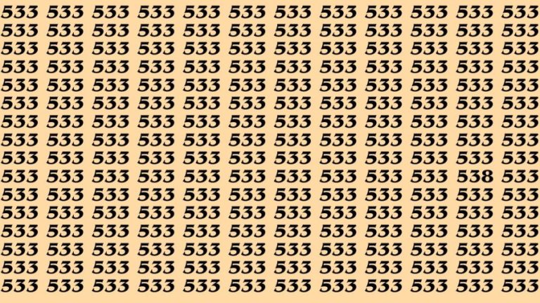 Optical Illusion: If you have Sharp Eyes Find the number 538 among 533 in 15 Secs