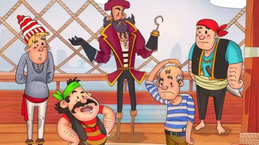 Optical Illusion Visual Test: Prove How Powerful Your Eyesight! This Pirate Won’t Get Anywhere Without His Compass. Where Is It?