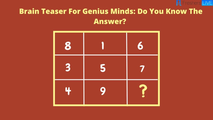 Brain Teaser For Genius Minds: Do You Know The Answer?