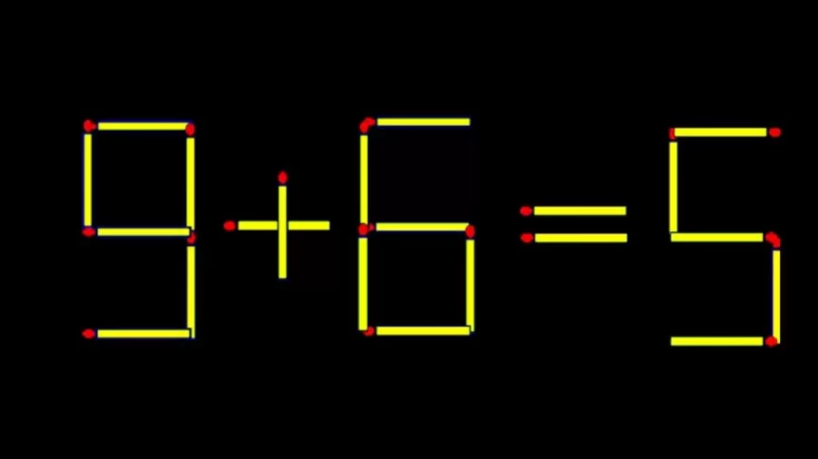 Brain Teaser: Move 1 Stick to Fix The Equation 9+6=5