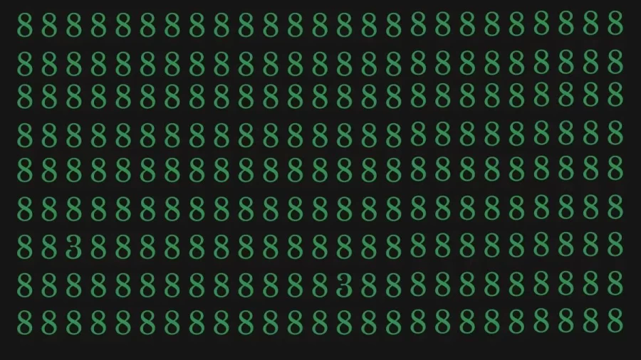 Optical Illusion Challenge: If You Locate The Two 3s Among These 8s Within 20 Seconds You Have Eagle Eyes