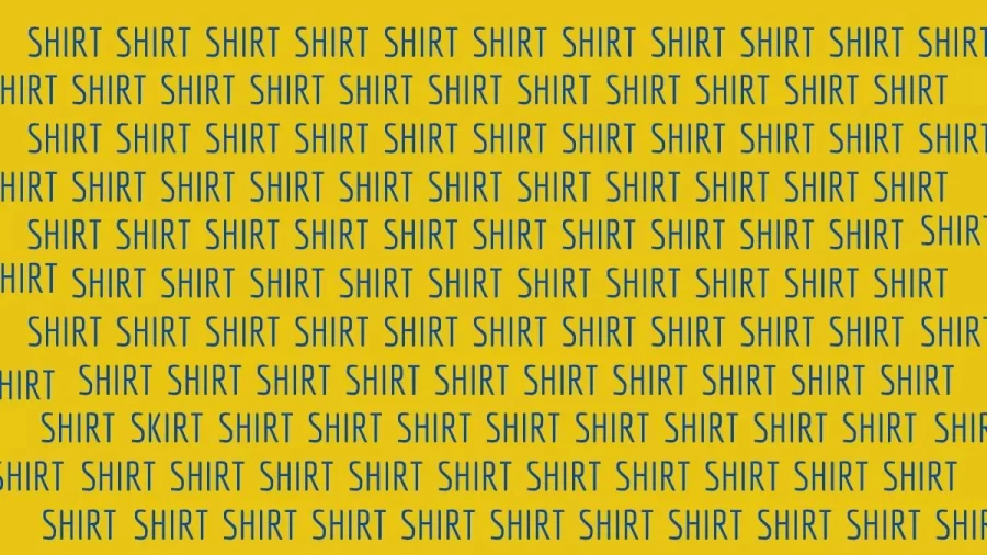 Optical Illusion Challenge: Your Challenge is to Spot the SKIRT Among these SHIRT Within 30 Seconds