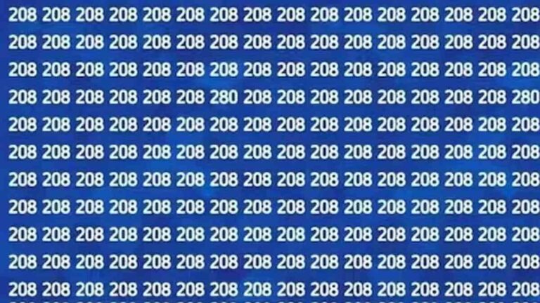 Optical Illusion IQ Test: How Sharp-Sighted Are You? Spot The Number 280 Among 208s In 8 Seconds!