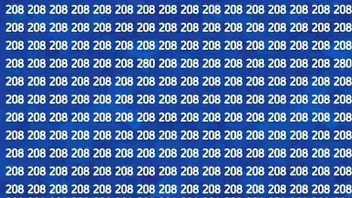 Optical Illusion IQ Test: How Sharp-Sighted Are You? Spot The Number 280 Among 208s In 8 Seconds!