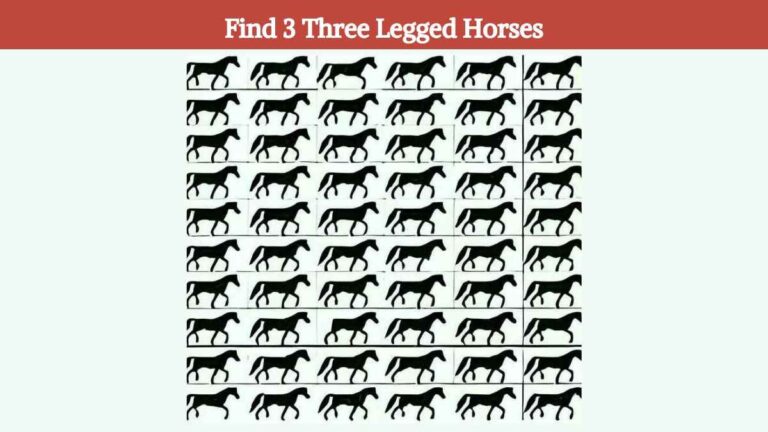 Brain Teaser IQ Test: Can you find 3 three legged horses in 9 seconds?