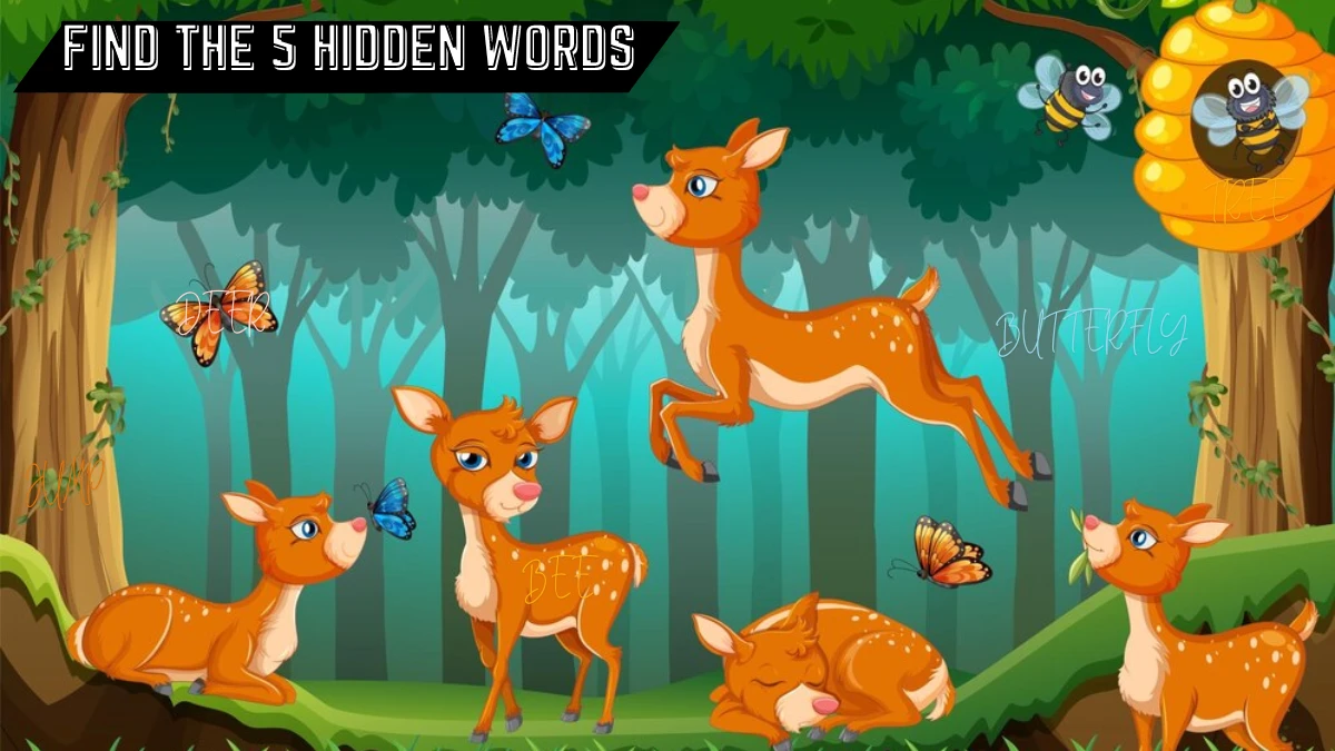 Brain Teaser IQ Test: Only Puzzle Champions Can Spot the 5 Hidden Words in this Deer Image in 16 Secs
