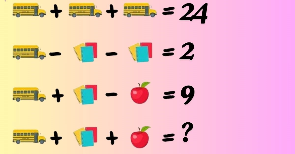 Brain Teaser: Only 3% Can Find the Values in This School Themed Brain Teaser
